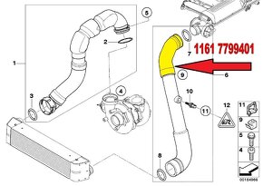 Hadice intercooler - Sání Turbo BMW E60 E61 E65 NOVÁ Francie - 3