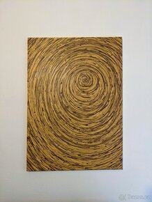 Obraz spirála hnědá 70x50cm akryl na plátně Moňas - 3