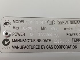 stolní kuchyňská váha model SW-1S PLUS CAS 10/20kg - 3