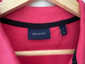 Pánské tmavě růžové polo košile polo triko Gant v.L - 3