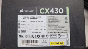 PC kvalitní a tichý zdroj Corsair CX430, 430W - 3