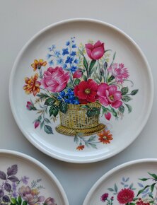 Nádherný porcelánový talíře Tettauer s květinovým motivem - 3