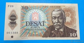 UNC Bankovka ČESKOSLOVENSKO - 10 Kčs 1986 2ks - 3