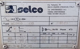 MIG/MAG svářečka Selco Neomig 410 - 3