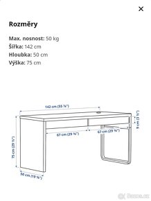 Psací stůl IKEA Micke + zásuvkový díl na kolečkách Micke - 3