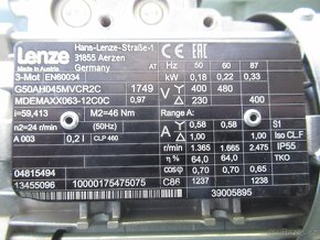 LENZE-NOVÝ elektromotor s převodovkou 400V.0,18kw.výst.24min - 3