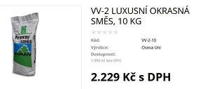 Travní směs VV-2 luxusní okrasná složená z kostřav 6,5kg - 3