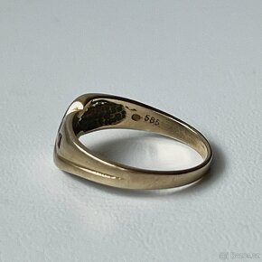 Zlatý prsten s brilianty a rubínem a safírem (1) - 3
