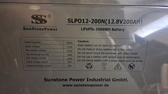 LiFePO4 Baterie 12V/200Ah, SLPO12-200N HC200A Sunstone Power - 3