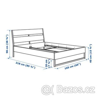 IKEA Rám postele TRYSIL , včetně roštů LÖNSET - 3