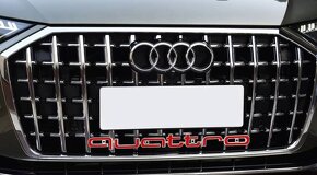 Veľký nápis QUATTRO pre AUDI chrom, čierne, červene - 3