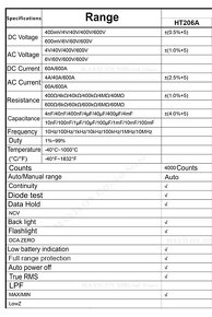 Klešťový multimetr HT206A - 3