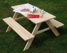 Dětský dřevěný zahradní nábytek - Piknik set - 3