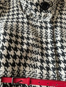 Vlněný (60%) dámský černobílý kabát H&M, L - 3