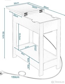 Odkládací stolek se zásuvkou NOVÝ - 3