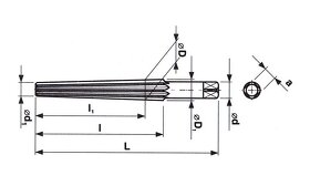 Výstružník kuželový M5/I-II  pro Morse kužele (sada ) NOVÉ - 3