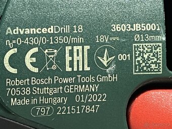 Aku vrtačka Bosch AdvancedDrill 18 - 3