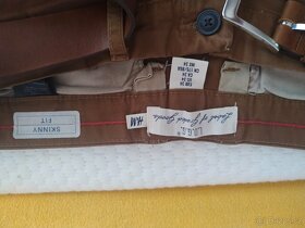 Pánské hnědé kalhoty H&M vel. L SKINNY FIT - 3