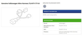 Originální kabelový svazek Volkswagen/Porsche 7L0-971-771-B - 3