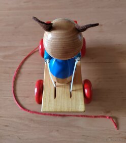 Dřevěná tahací myška s xylofonem - 3