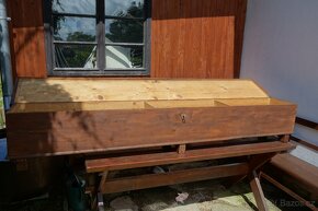 Dřevěná truhla/lavice s úložným prostorem - 3