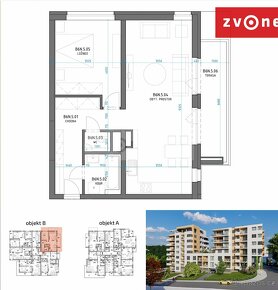 Novostavba bytu 2+kk v projektu Byty Stráně, Zlín - 3