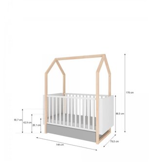 Dětská postýlka domeček Pinette - 3