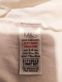Dívčí tričko od pyžama, Marks & Spencer, medvídek, 116 - 3