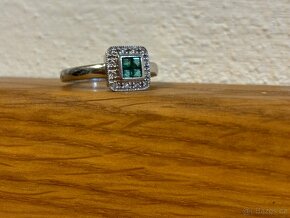 Briliantový prsten se smaragdy - 3