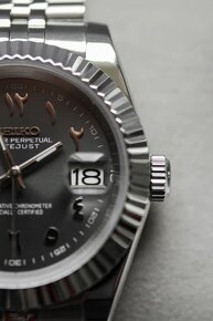 Seiko Mod Datejust Arabic Tmavě Šedé - 3