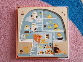Djeco dřevěné puzzle třívrstvé Veverčí domeček - 3