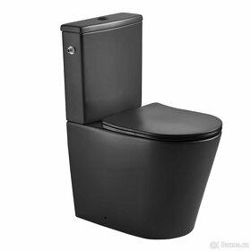 Luxusní WC kombi komplet - vario odpad - černý - 3