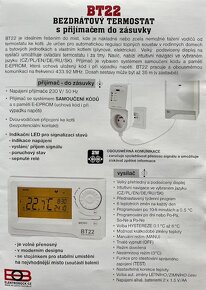 Bezdrátový termostat BT22 RF Elektrobock - 3