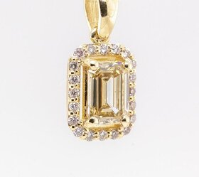 Krásný 14K přívěšek s diamanty 0,97ct - certifikát AIG - 3