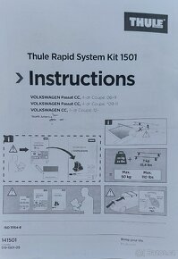 Kit Thule 1501 - VOLKSWAGEN Passat CC, 4-dr, 08-11, 12- - 3