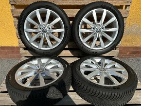 Zimní alu sada 5x112 r17 VW DIJON + pneu 205/50/17 TOP STAV - 3