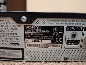 DVD a HDD rekordér SONY RDR HX650 PAL i NTSC - 3