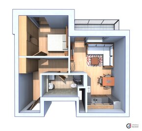 Prodej bytu 2+kk s balkónem, 47,9 m2, U Kasáren, Dašice - 3