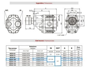 Zubové čerpadlo NPGH-100S ASAE 1-3/8 FEM - 3