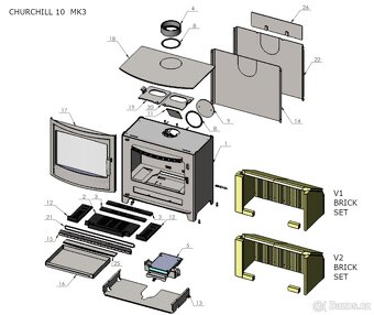 Krbová kamna Mendip stoves 10kw Nové - 3