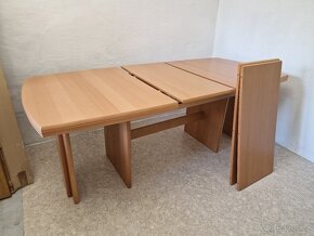 Nový rozkládací stůl buk 93x152 + 3x45 cm - 3