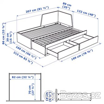 Rozkládací postel Flekke - 3