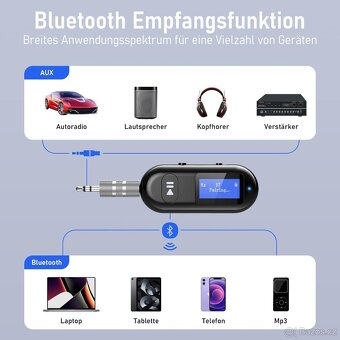 Behozel AUX Bluetooth vysílač/ přijímač s displejem nové - 3