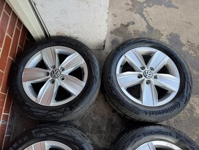 Alu 16" 5x112, orig. VW " Bendigo " letní 80%, Caddy apod. - 3