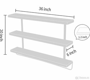 Dřevěná závěsná police - 2 ks - 3