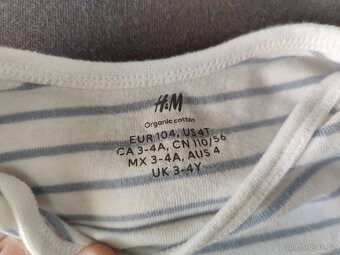 Dětská body H&M vel. 104, chlapecká 5ks + 2ks zdarma - 3