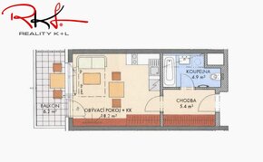 Prodej, novostavba byt 1+kk s balkónem, Stodůlky , Praha - 3