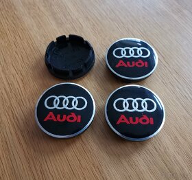 středové krytky Audi 60mm nebo 56mm cerne cervene poklicky - 3