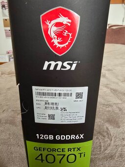 MSI Nvidia RTX 4070 Ti VENTUS 3X 12G OC, TOP stav, v záruce - 3