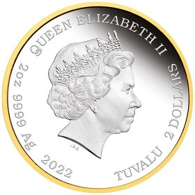 2 Oz stříbrná mince TUTANCHAMON 100.výročí objevení, zlacené - 3